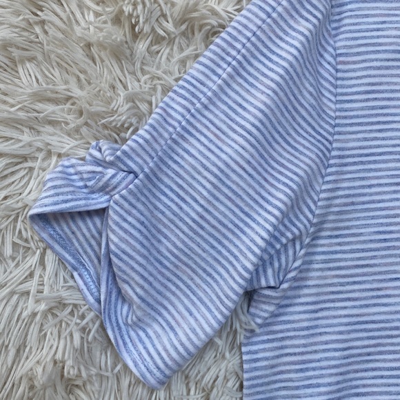 Loft Scoop Neck Striped Top ๐ Gray & White - Picture 9 of 16